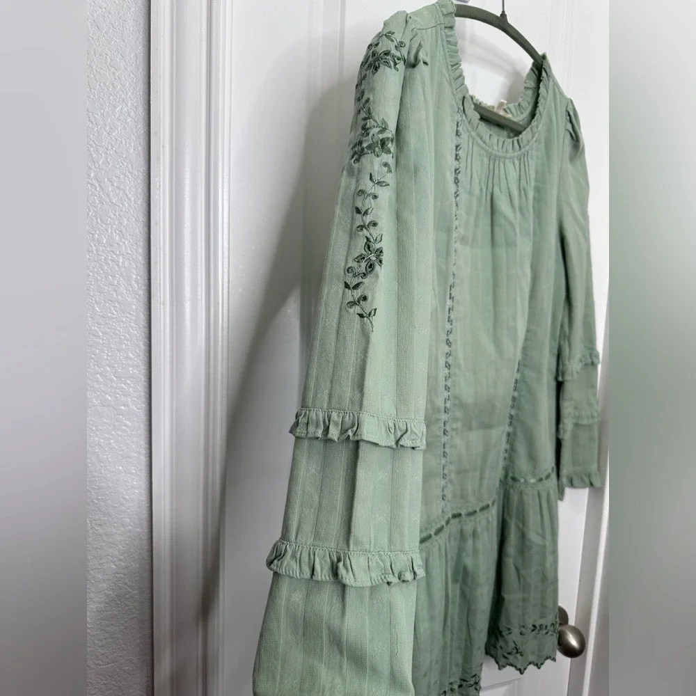 LOVESHACKFANCY CARNABY DRESS in Sage Green Sz‎ 8